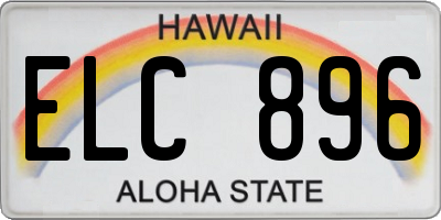 HI license plate ELC896