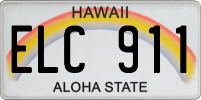 HI license plate ELC911