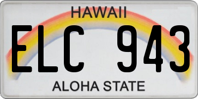 HI license plate ELC943