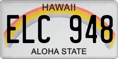 HI license plate ELC948