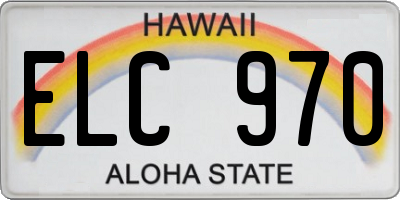 HI license plate ELC970