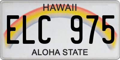 HI license plate ELC975