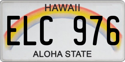 HI license plate ELC976