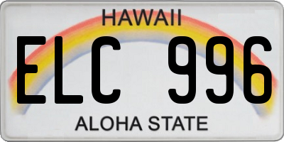 HI license plate ELC996