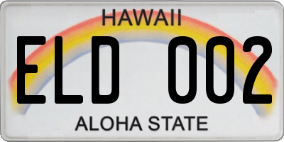HI license plate ELD002