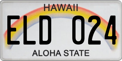 HI license plate ELD024