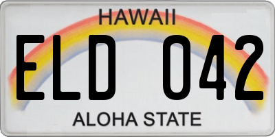 HI license plate ELD042
