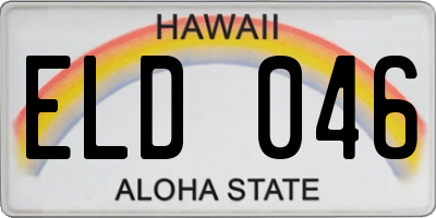 HI license plate ELD046