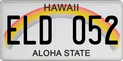 HI license plate ELD052