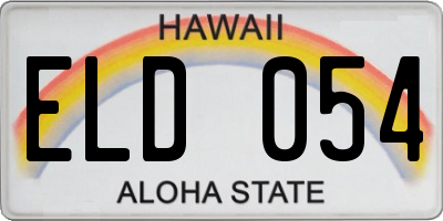 HI license plate ELD054