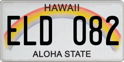 HI license plate ELD082
