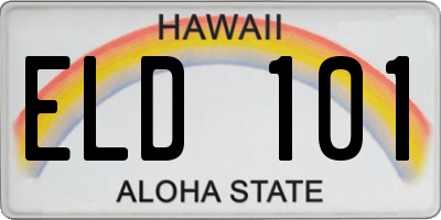 HI license plate ELD101