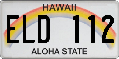 HI license plate ELD112