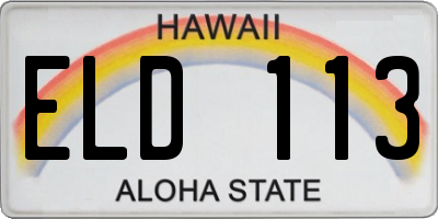 HI license plate ELD113
