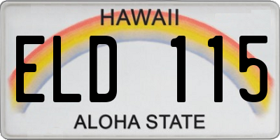 HI license plate ELD115
