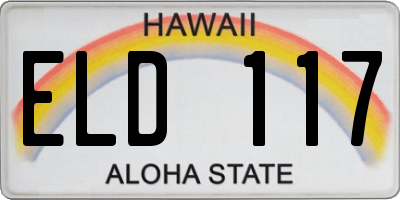 HI license plate ELD117