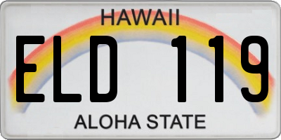 HI license plate ELD119