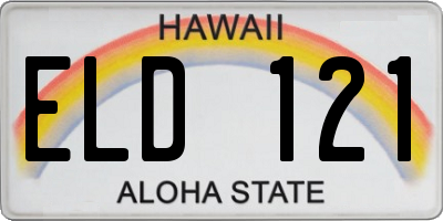 HI license plate ELD121