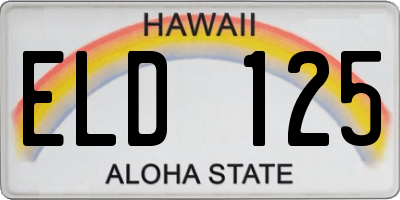 HI license plate ELD125