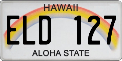 HI license plate ELD127