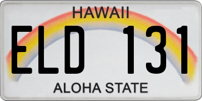 HI license plate ELD131