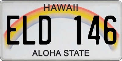 HI license plate ELD146