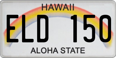 HI license plate ELD150