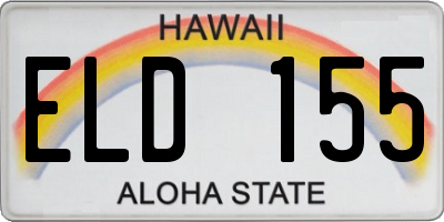 HI license plate ELD155