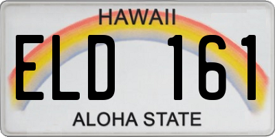 HI license plate ELD161