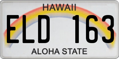 HI license plate ELD163