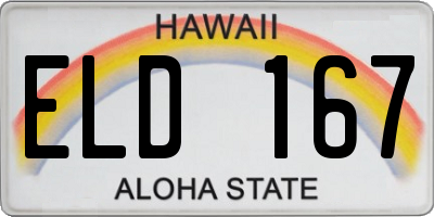 HI license plate ELD167