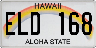 HI license plate ELD168