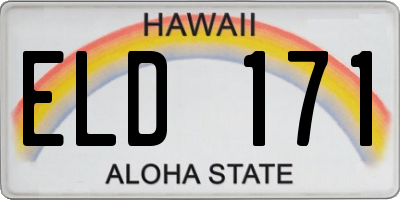 HI license plate ELD171