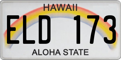 HI license plate ELD173