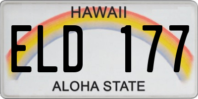 HI license plate ELD177