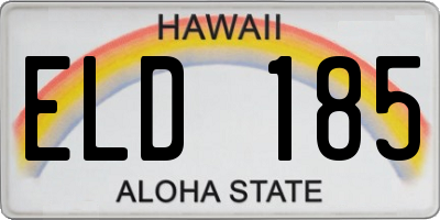 HI license plate ELD185