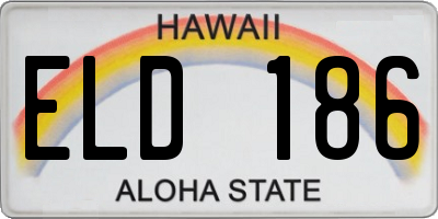 HI license plate ELD186