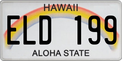 HI license plate ELD199