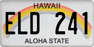 HI license plate ELD241