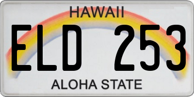 HI license plate ELD253