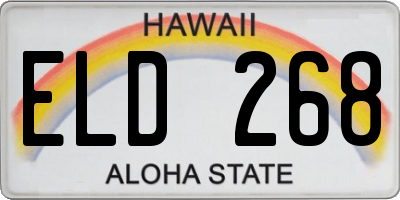 HI license plate ELD268