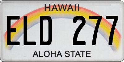 HI license plate ELD277