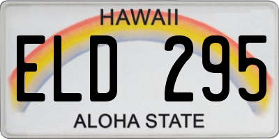 HI license plate ELD295
