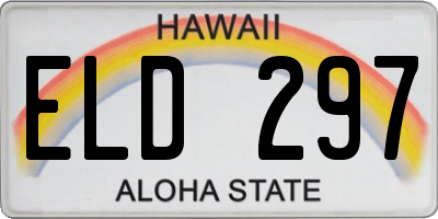 HI license plate ELD297