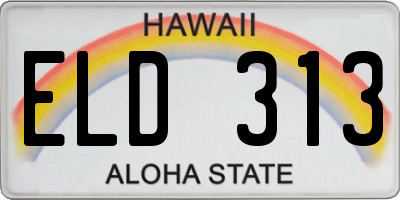 HI license plate ELD313