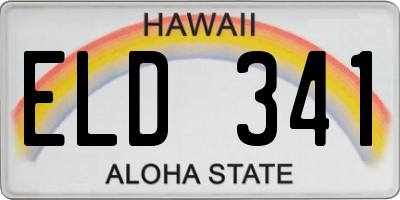 HI license plate ELD341