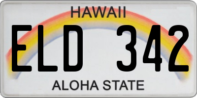 HI license plate ELD342
