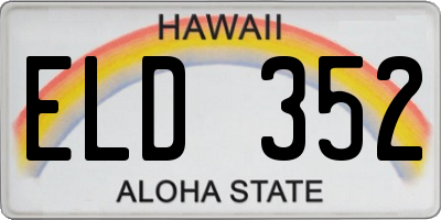 HI license plate ELD352