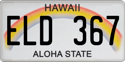 HI license plate ELD367