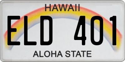 HI license plate ELD401